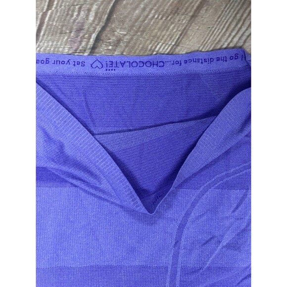 Lululemon Sz 10 Swiftly Tech V Neck Short Sleeve Power Purple Stripe - Picture 6 of 7